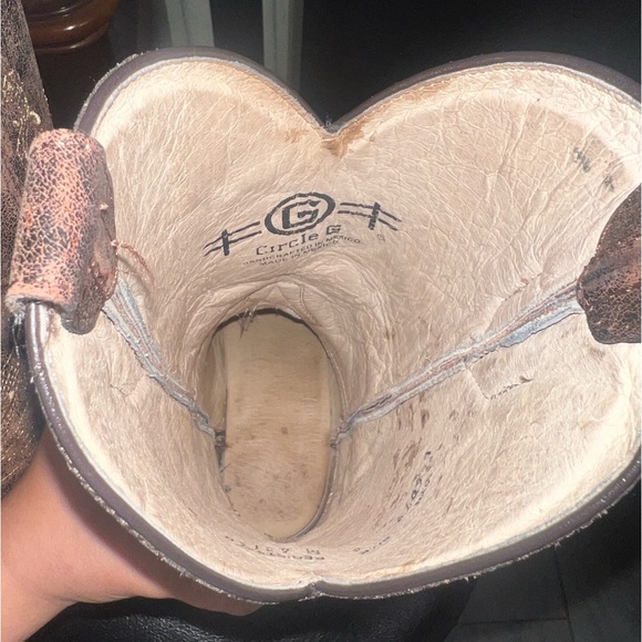 Circle G Women's Dragonfly Square Toe Boots Brown Leather Size 6 1/2 - Picture 5 of 5